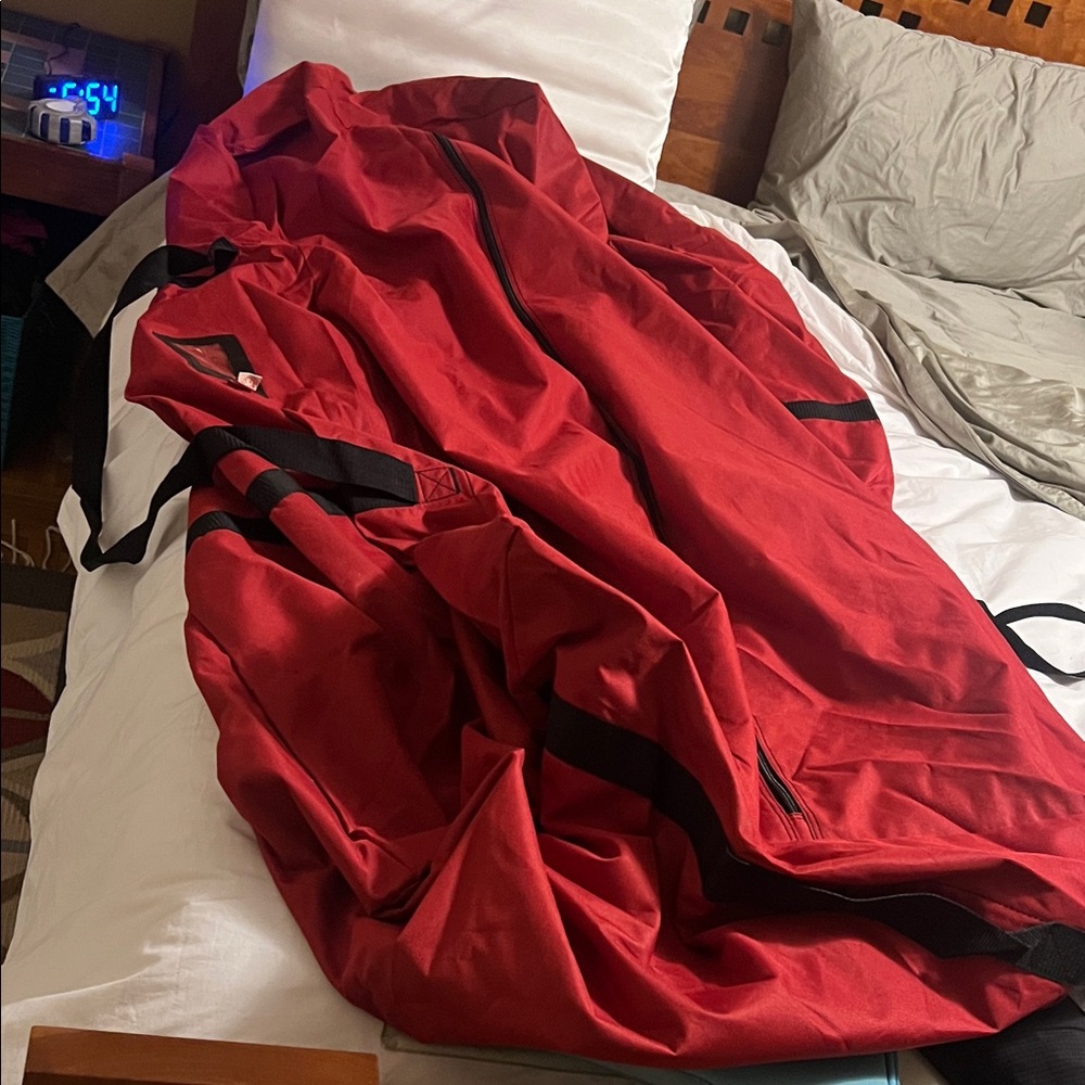 Red Duffel Bag with Black Straps  Perfect for camp/school/storage